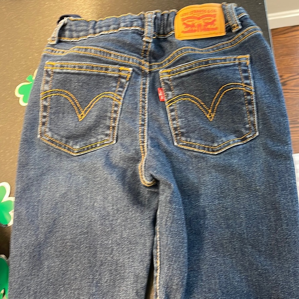 Levi's high rise ankle straight dark wash jeans w adjustable waist size 7Reg